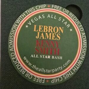 LeBron James '07 NBA All Star Bash Vegas Admission Chip & Invitation Kenny Smith
